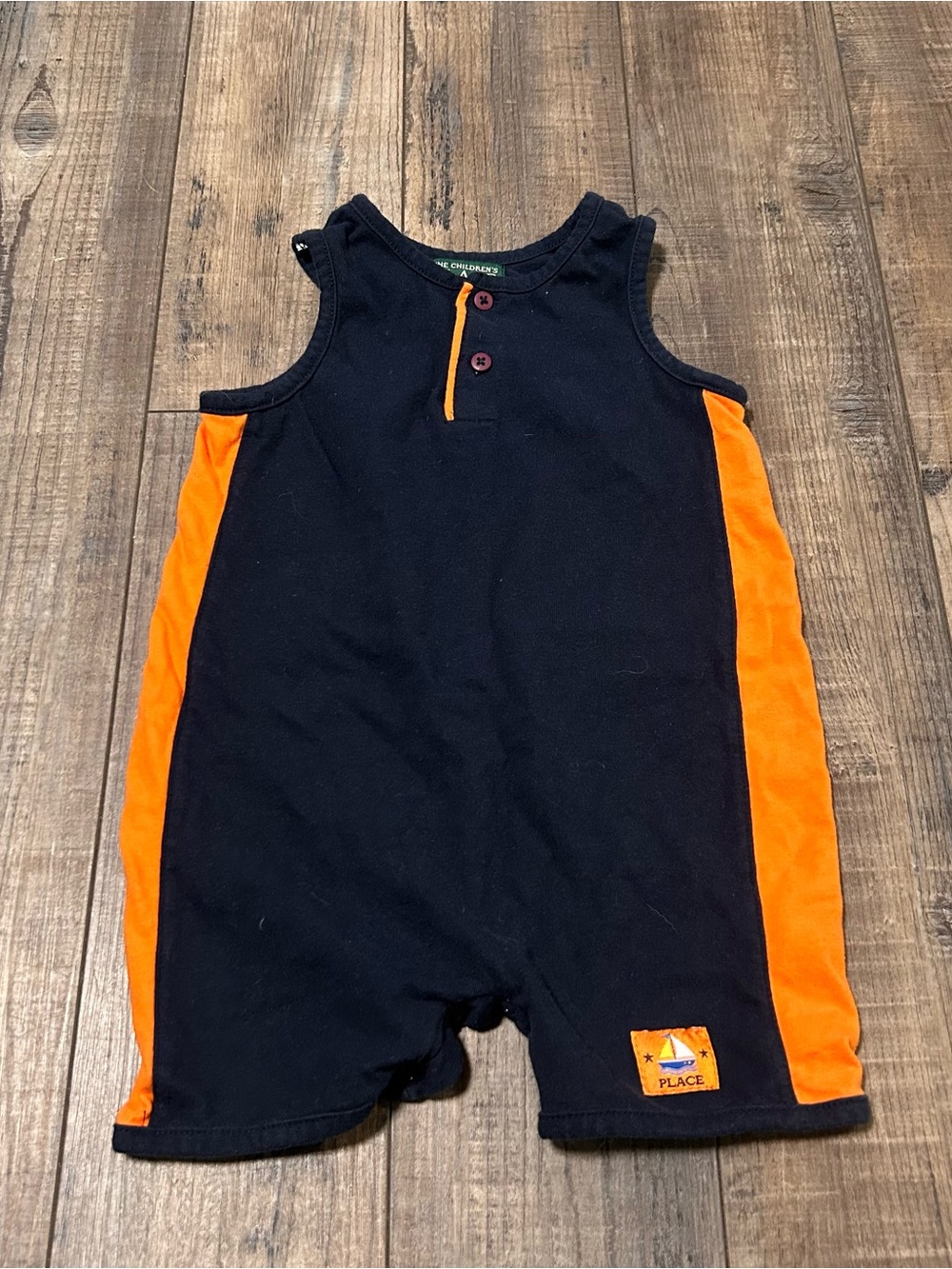 Vintage The Childrens Place Blue And Orange Romper 24 Months